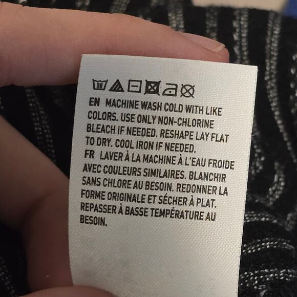 American Eagle Womens Medium Black Pants Loose Flowy Wide Legged Boho Striped - Picture 8 of 11